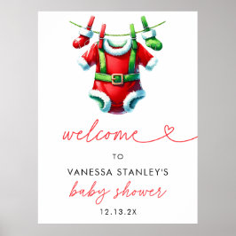 Holly Christmas Santa Baby Dusche Begrüßungszeiche Poster
