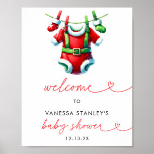 Holly Christmas Santa Baby Dusche Begrüßungszeiche Poster