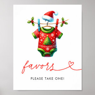 Holly Christmas Santa Baby Duwer Fevor Sign Poster