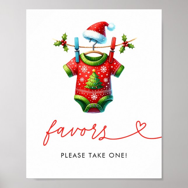 Holly Christmas Santa Baby Duwer Fevor Sign Poster (Vorne)