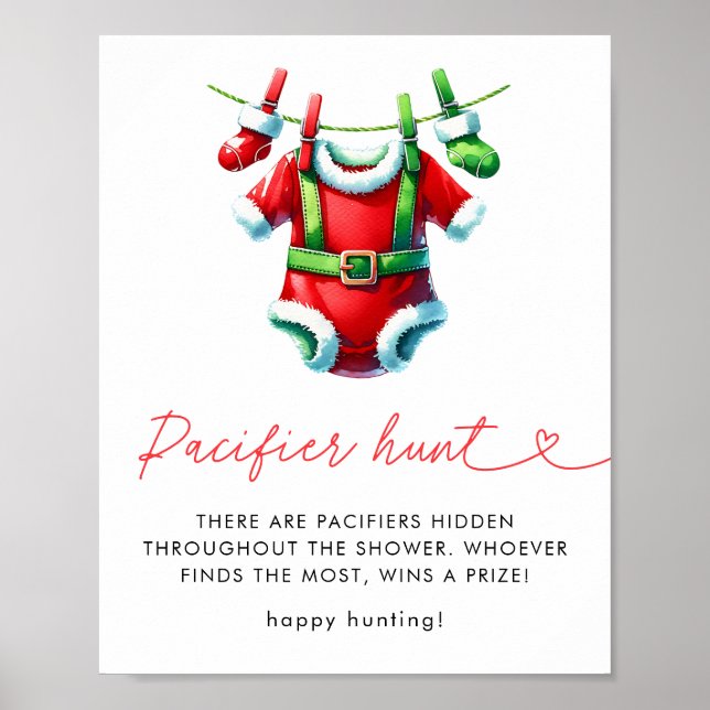 Holly Christmas Santa Baby Shower Schnuller Hunt Poster (Vorne)