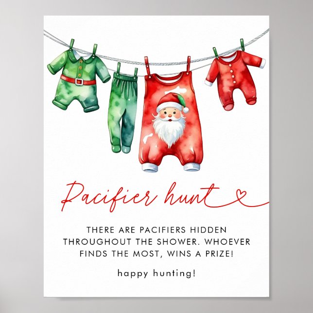 Holly Christmas Santa Baby Shower Schnuller Hunt Poster (Vorne)