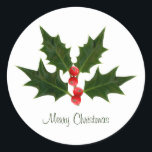 Holly Christmas Sticker Frohe Weihnachten<br><div class="desc">Holly Christmas Sticker Frohe Weihnachten</div>