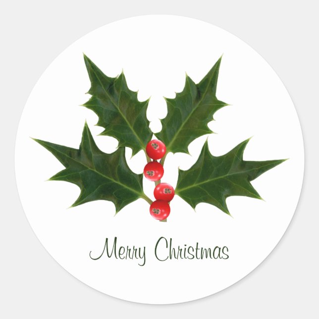 Holly Christmas Sticker Frohe Weihnachten (Vorderseite)