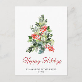 Holly Christmas Tree Corporate Grußurlaub Postkarte