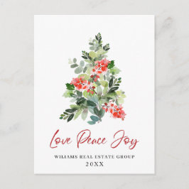 Holly Christmas Tree Corporate Grußurlaub Postkarte