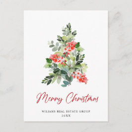 Holly Christmas Tree Corporate Grußurlaub Postkarte