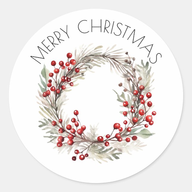 Holly Christmas Wreath Sticker (Vorderseite)