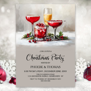 Holly-Cocktails-Weihnachtsfeier Einladung