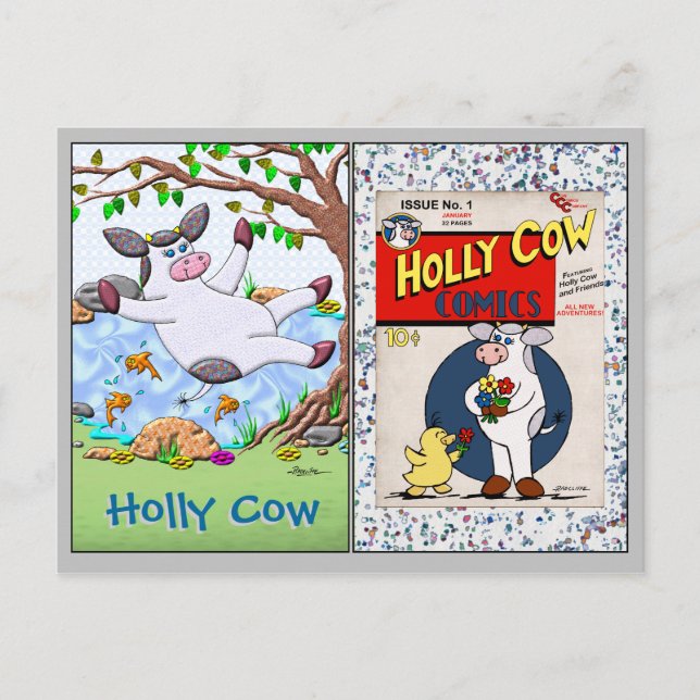 Holly Cow Collectible Trading Cards #1 und #2 Postkarte (Vorderseite)