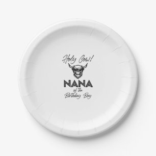 Holly Cow Nana of the Birthday Boy Highland Cow 1s Pappteller