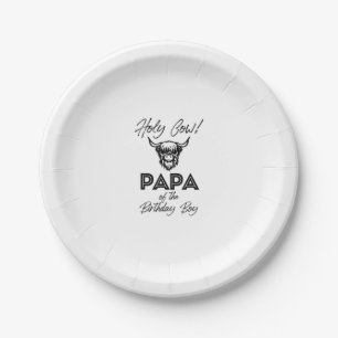 Holly Cow Papa of the Birthday Boy Highland Cow 1s Pappteller
