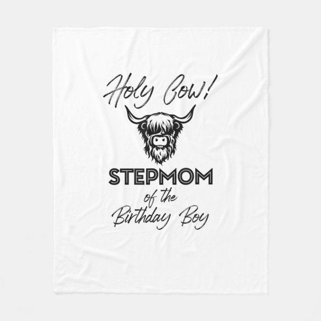 Holly Cow Stepmuth von der Geburt Boy Highland Kuh Fleecedecke (Vorderseite)