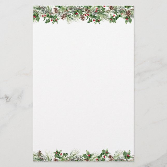 Holly & Cranberries Stationery Briefpapier (Vorderseite)