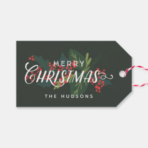 Holly Days   Frohe Weihnachten nach Geschenkanhänger