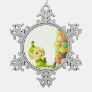 Holly die Pixie-Elfe Schneeflocken Zinn-Ornament