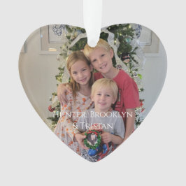 Holly Frohe Christmas Watercolor Gold Family Foto Ornament