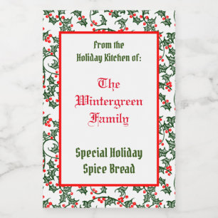 Holly From the Holiday Kitchen Family Baking Lebensmitteletikett