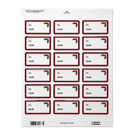 Holly Gift Labels Adressaufkleber