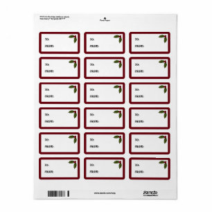 Holly Gift Labels Adressaufkleber