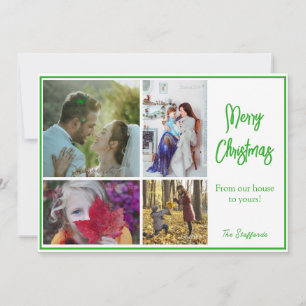 Holly Green Frohe Weihnachts-Foto Weihnachtskarte Feiertagskarte