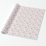 Holly Green Red Christmas Wrapping Paper Geschenkpapier<br><div class="desc">Ein hübsches,  rosa und grünes Weihnachtspapier.</div>