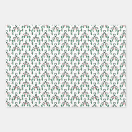 Holly Greenery Patterns Christmas Gifts Geschenkpapier Set