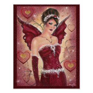 Holly Heart valentine Fee von Renee Fotodruck
