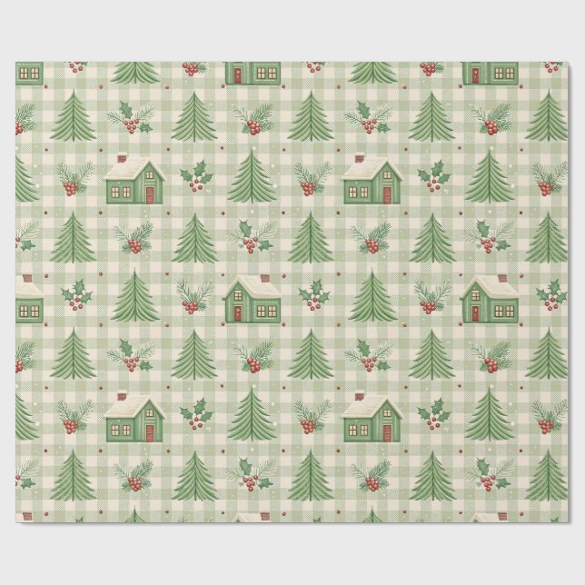 Holly Hearth Christmas Geschenkpapier (Flach)