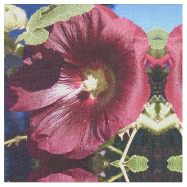 Holly Hock Red Stoff (Nahaufnahme)