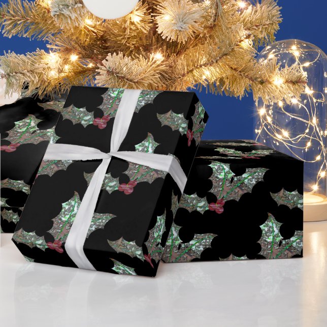 Holly Holiday Festive Chic Geschenkpapier (Feiertage)
