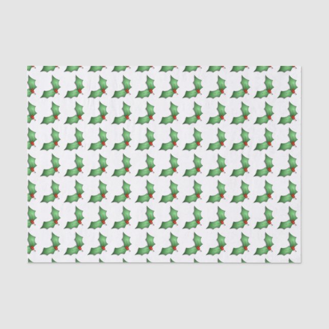 Holly Holiday Tissue Paper Seidenpapier (Vorderseite)