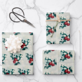 Holly in Snow Geschenkpapier Set