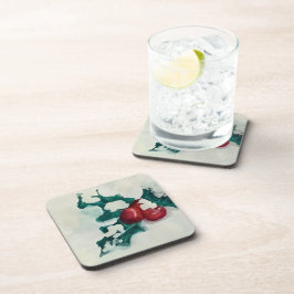 Holly in Snow Getränkeuntersetzer