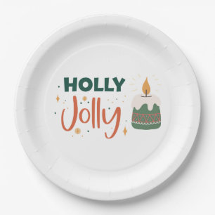 Holly Jolly Candle Pappteller