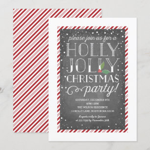 Holly Jolly Candy Cane Holiday Weihnachts-Party Einladung