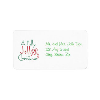 Holly Jolly Christmas Address Label Adressaufkleber