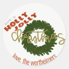 Holly Jolly Christmas Circle Stickers