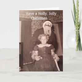 Holly Jolly Christmas Creepy Santa Card Dankeskarte