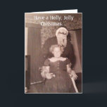 Holly Jolly Christmas Creepy Santa Card Dankeskarte<br><div class="desc">Vintager gruselige Santa-Bilder in der Kollektion Creepy Santa.</div>