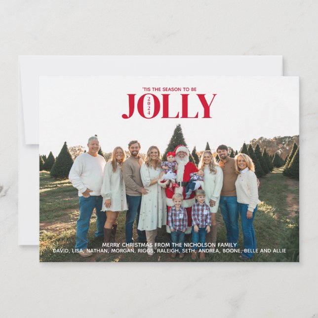 Holly Jolly Christmas Einladung (Vorderseite)