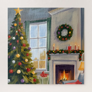 Holly Jolly Christmas   Fireplace Tree Merry Puzzle