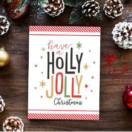 Holly Jolly Christmas (fügen Sie Ihr Foto) Candy C Feiertagskarte