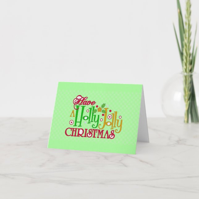 Holly Jolly Christmas Grueting Card Karte (Vorderseite)