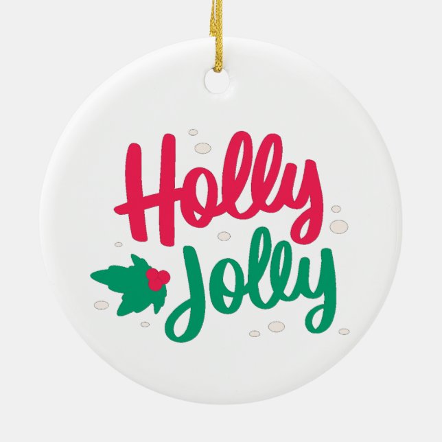 Holly Jolly Christmas Keramik Ornament (Hinten)
