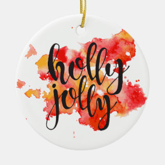 Holly Jolly Christmas Keramik Ornament