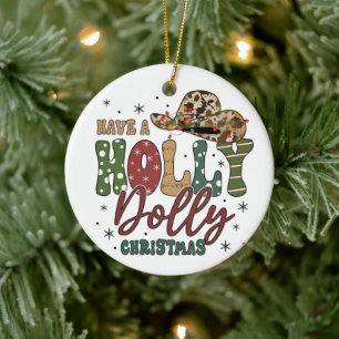 Holly Jolly Christmas Keramik Ornament