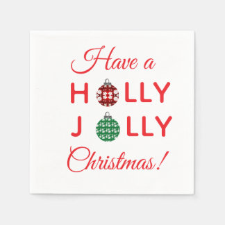 Holly Jolly Christmas napkin Serviette