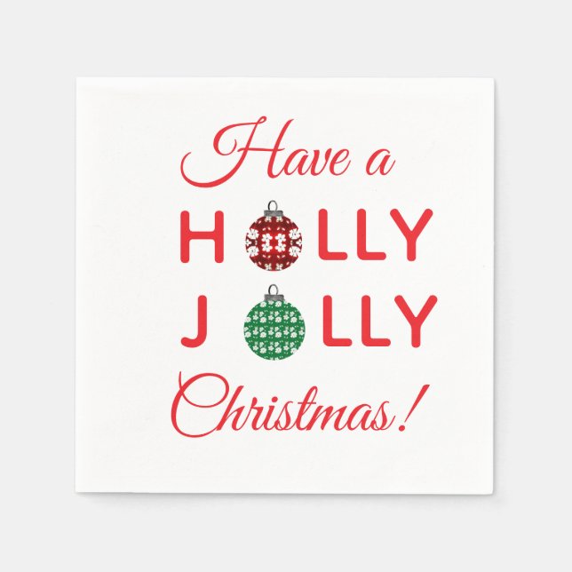 Holly Jolly Christmas napkin Serviette (Vorderseite)
