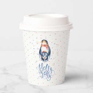 Holly Jolly Christmas Pinguins Family Paper Cup Pappbecher